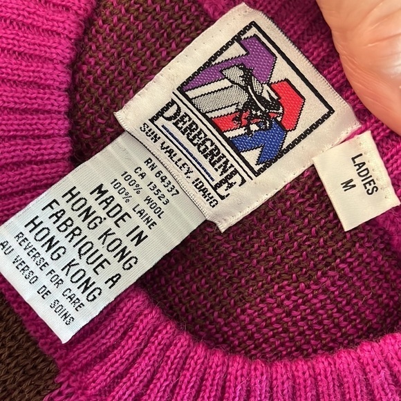 Vintage Peregrine Sun Valley Idaho Ski Sweater Wool ‘80’s Hong Kong Size Medium - Picture 6 of 8